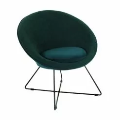 Pomax Fauteuils Fauteuil En Velours Vert émeraude