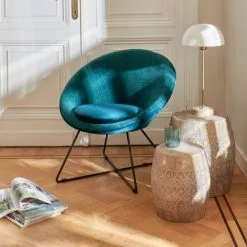 Chaise Soldes Magasin -Chaise Soldes Magasin fauteuil en velours vert emeraude 2