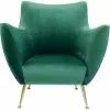 Kare Design Fauteuils Fauteuil En Velours Vert Et Acier Doré