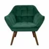 Rendez Vous Déco Fauteuils Fauteuil En Velours Vert Foncé Avec Accoudoirs