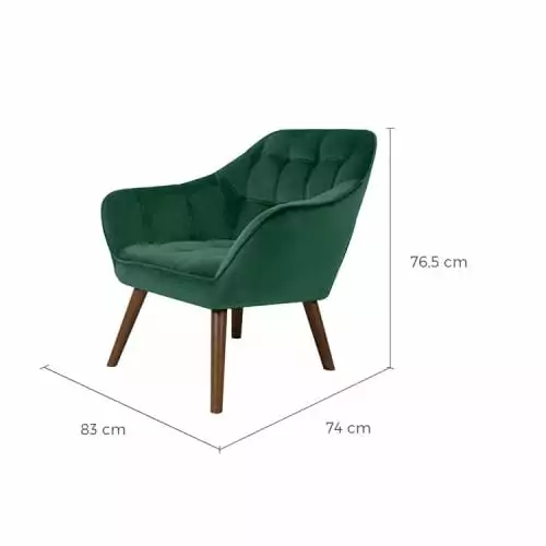 Rendez Vous Déco Fauteuils Fauteuil En Velours Vert Foncé Avec Accoudoirs 3 Rendez Vous Déco Fauteuils Fauteuil En Velours Vert Foncé Avec Accoudoirs – Image 3