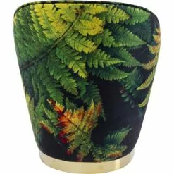 Kare Design Fauteuils Fauteuil En Velours Vert Imprimé Feuilles Et Acier Doré -Chaise Soldes Magasin fauteuil en velours vert imprime feuilles et acier dore 2