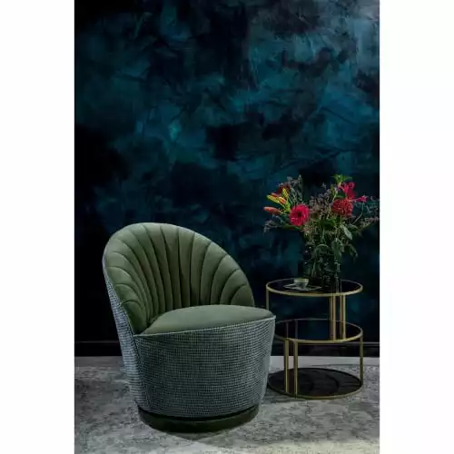 Dutchbone Fauteuils Fauteuil En Velours Vert Kaki 2 Dutchbone Fauteuils Fauteuil En Velours Vert Kaki – Image 2