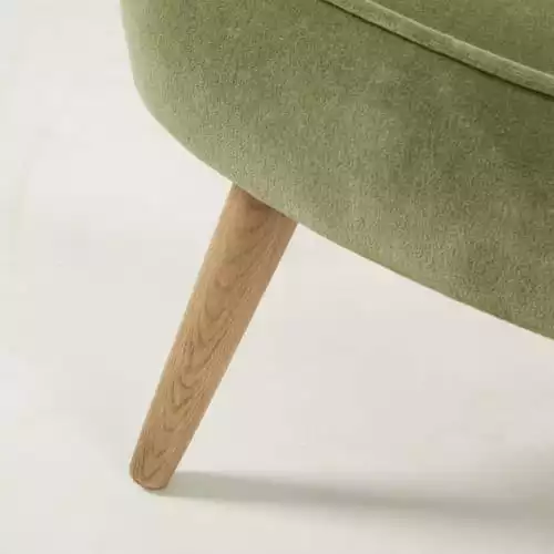 Maisons Du Monde Fauteuils Fauteuil En Velours Vert Kaki 4 Maisons Du Monde Fauteuils Fauteuil En Velours Vert Kaki – Image 4