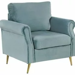 Beliani Fauteuils Fauteuil En Velours Vert Menthe