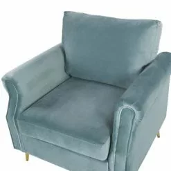 Beliani Fauteuils Fauteuil En Velours Vert Menthe -Chaise Soldes Magasin fauteuil en velours vert menthe 4