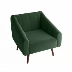 Potiron Paris Fauteuils Fauteuil En Velours Vert Sapin -Chaise Soldes Magasin fauteuil en velours vert sapin 2
