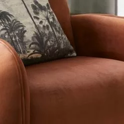 Oviala Fauteuils Fauteuil En Velours Vintage Terracota -Chaise Soldes Magasin fauteuil en velours vintage terracota 3