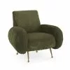 Oviala Fauteuils Fauteuil En Velours Vintage Vert Sapin