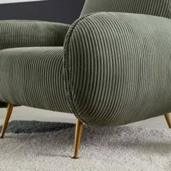 Oviala Fauteuils Fauteuil En Velours Vintage Vert Sapin -Chaise Soldes Magasin fauteuil en velours vintage vert sapin 2