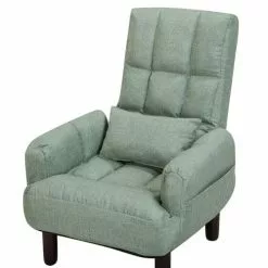 Beliani Fauteuils Fauteuil Et Repose-pieds En Tissu Vert -Chaise Soldes Magasin fauteuil et repose pieds en tissu vert 5
