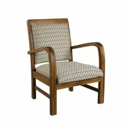 MACABANE Fauteuils Fauteuil Hexago En Teck Tissu Vert