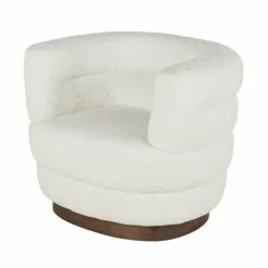 Maisons Du Monde Fauteuils Fauteuil Imitation Fourrure Ă©crue Et Pieds En Bois De ChĂȘne