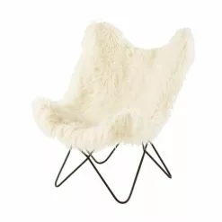 Maisons Du Monde Fauteuils Fauteuil Imitation Fourrure Ivoire