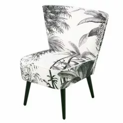 Maisons Du Monde Fauteuils Fauteuil Imprimé Jungle Noir Et Blanc