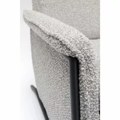 Kare Design Fauteuils Fauteuil Inclinable Gris Et Acier Noir -Chaise Soldes Magasin fauteuil inclinable gris et acier noir 2