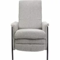 Kare Design Fauteuils Fauteuil Inclinable Gris Et Acier Noir