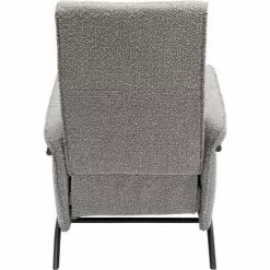Kare Design Fauteuils Fauteuil Inclinable Gris Et Acier Noir -Chaise Soldes Magasin fauteuil inclinable gris et acier noir 3