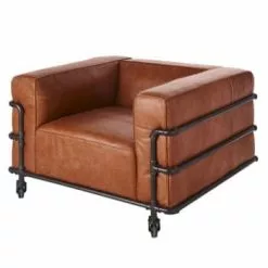 Maisons Du Monde Fauteuils Fauteuil Indus à Roulettes En Cuir Effet Vieilli -Chaise Soldes Magasin fauteuil indus a roulettes en cuir effet vieilli fabric 1000 13 18 198335 1
