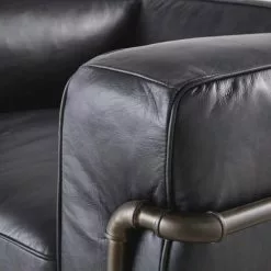 Maisons Du Monde Fauteuils Fauteuil Indus à Roulettes En Cuir Noir Et Métal -Chaise Soldes Magasin fauteuil indus a roulettes en cuir noir et metal 1000 15 20 198337 4