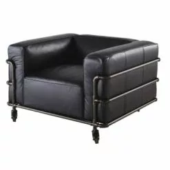 Maisons Du Monde Fauteuils Fauteuil Indus à Roulettes En Cuir Effet Vieilli -Chaise Soldes Magasin fauteuil indus a roulettes en cuir noir et metal fabric 1000 15 20 198337 1