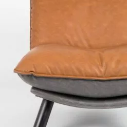 Zuiver Fauteuils Fauteuil Lounge En Cuir Marron -Chaise Soldes Magasin fauteuil lounge en cuir marron 3