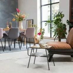 Zuiver Fauteuils Fauteuil Lounge En Cuir Marron -Chaise Soldes Magasin fauteuil lounge en cuir marron 4