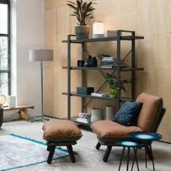 Zuiver Fauteuils Fauteuil Lounge En Cuir Marron -Chaise Soldes Magasin fauteuil lounge en cuir marron 5