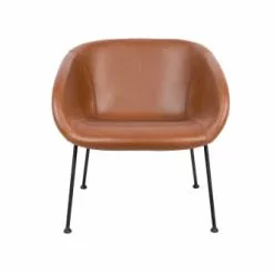 Zuiver Fauteuils Fauteuil Lounge En Cuir Marron