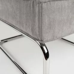 Zuiver Fauteuils Fauteuil Lounge En Tissu Cotelé Gris Froid -Chaise Soldes Magasin fauteuil lounge en tissu cotele gris froid 5