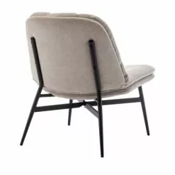 Drawer Fauteuils Fauteuil Lounge En Tissu Et Métal Beige -Chaise Soldes Magasin fauteuil lounge en tissu et metal beige 2