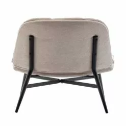Drawer Fauteuils Fauteuil Lounge En Tissu Et Métal Beige -Chaise Soldes Magasin fauteuil lounge en tissu et metal beige 3