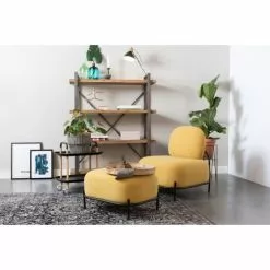 Drawer Fauteuils Fauteuil Lounge En Tissu Jaune -Chaise Soldes Magasin fauteuil lounge en tissu jaune 2