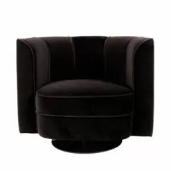 Dutchbone Fauteuils Fauteuil Lounge En Velours Noir -Chaise Soldes Magasin fauteuil lounge en velours noir 2