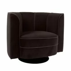 Dutchbone Fauteuils Fauteuil Lounge En Velours Noir