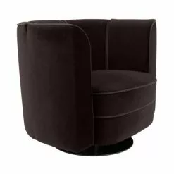 Dutchbone Fauteuils Fauteuil Lounge En Velours Noir -Chaise Soldes Magasin fauteuil lounge en velours noir 3
