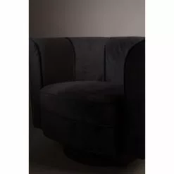 Dutchbone Fauteuils Fauteuil Lounge En Velours Noir -Chaise Soldes Magasin fauteuil lounge en velours noir 5