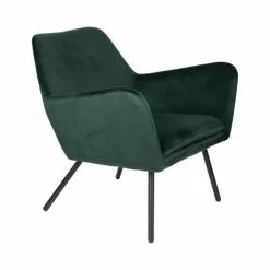 Drawer Fauteuils Fauteuil Lounge En Velours Vert Forêt