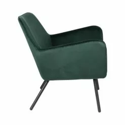 Drawer Fauteuils Fauteuil Lounge En Velours Vert Forêt -Chaise Soldes Magasin fauteuil lounge en velours vert foret 3