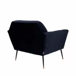 Dutchbone Fauteuils Fauteuil Lounge Velours Bleu -Chaise Soldes Magasin fauteuil lounge velours bleu 4