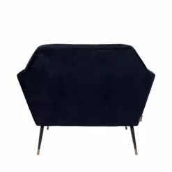 Dutchbone Fauteuils Fauteuil Lounge Velours Bleu -Chaise Soldes Magasin fauteuil lounge velours bleu 5