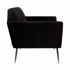 Dutchbone Fauteuils Fauteuil Lounge Velours Noir -Chaise Soldes Magasin fauteuil lounge velours noir 3
