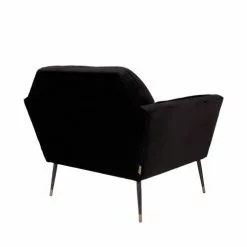 Dutchbone Fauteuils Fauteuil Lounge Velours Noir -Chaise Soldes Magasin fauteuil lounge velours noir 4