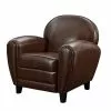 Rendez Vous Déco Fauteuils Fauteuil Marron En Croute De Cuir Enduite