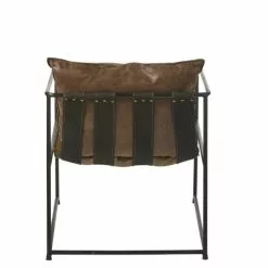 Maisons Du Monde Fauteuils Fauteuil Marron Vieilli Et Métal Noir -Chaise Soldes Magasin fauteuil marron vieilli et metal noir 1000 0 16 187017 3