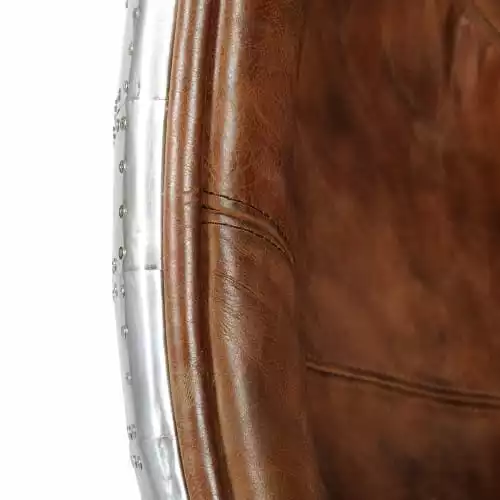 Maisons Du Monde Fauteuils Fauteuil œuf Indus En Cuir Marron 6 Maisons Du Monde Fauteuils Fauteuil œuf Indus En Cuir Marron – Image 6