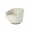 Maisons Du Monde Fauteuils Fauteuil Pivotant Blanc Chiné Et Pin