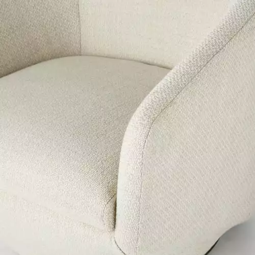 Maisons Du Monde Fauteuils Fauteuil Pivotant Blanc Chiné Et Pin 4 Maisons Du Monde Fauteuils Fauteuil Pivotant Blanc Chiné Et Pin – Image 4