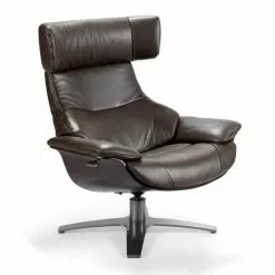 Angel Cerda Fauteuils Fauteuil Pivotant En Cuir De Vachette Avec Mécanisme Relax