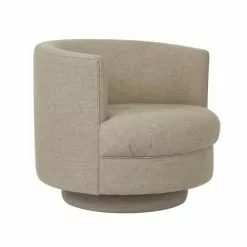 Now’s Home Fauteuils Fauteuil Pivotant En Lin Beige